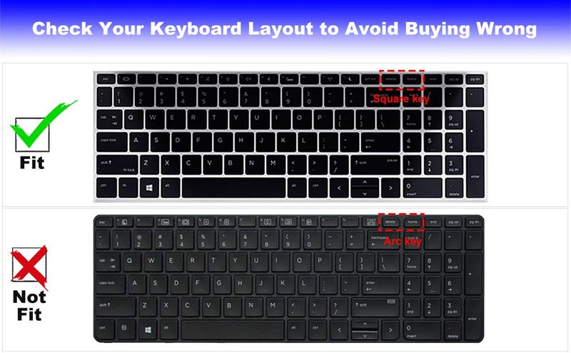 MUBUY-GOL Keyboard Cover for 15.6" HP ProBook 450(G5/G6/G7) 455(G5/G6/G7) 650 G4 G5|17.3" HP ProBook 470 G5 (Not Fit ProBook 450/455 G8 G4 G3 G2 G1, ProBook 650 G8 G3 G2 G1)-Black - Image 2